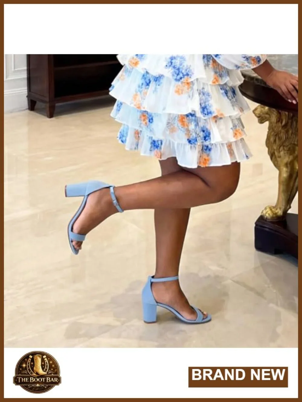 Chunky Block Heel Sandals, Open Toe Ankle Strap Dress Shoes Wedding Guest Heels